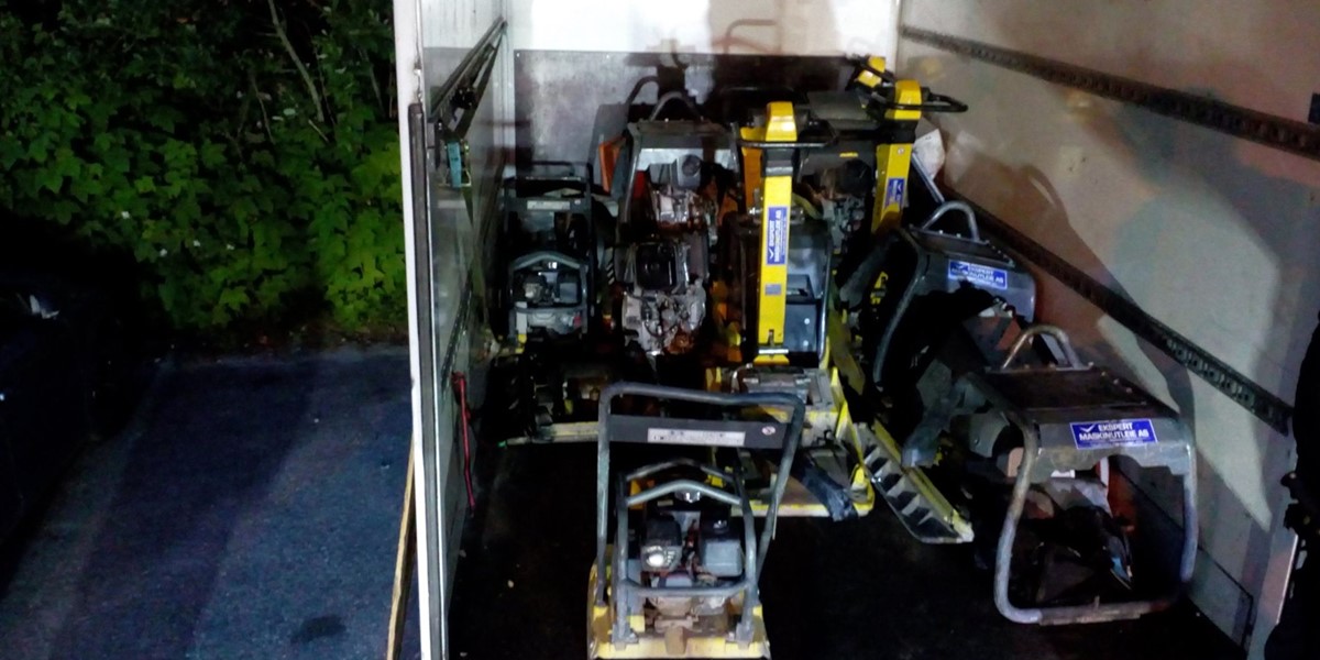 Image of Van loaded with stolen machines found with GSGroup tracking solution